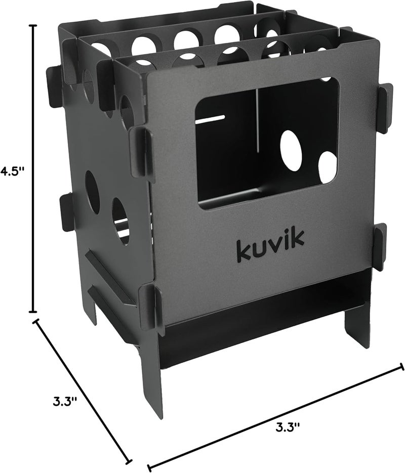 Kuvik Compact Titanium Wood Stove - Ultralight and Compact Stove for Backpacking, Camping, and Survival - Image 4